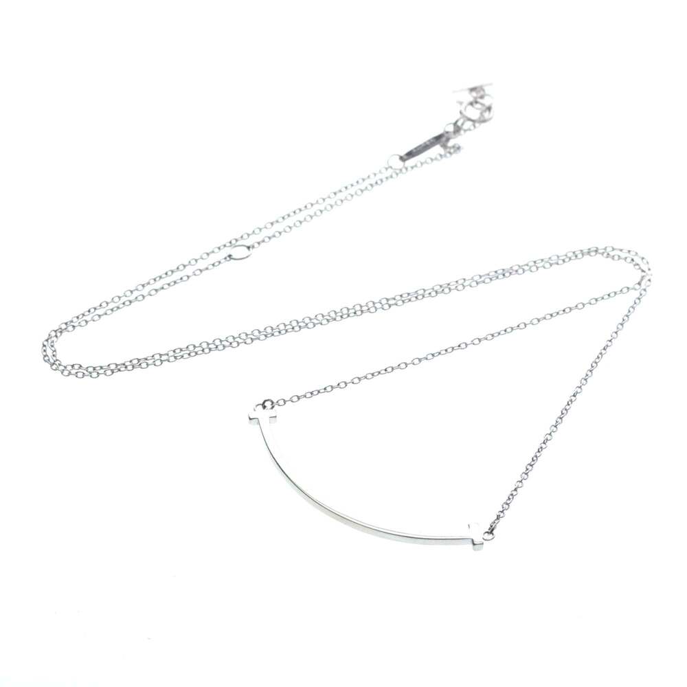 Tiffany & Co. T Smile Pendant 18K White Gold Small